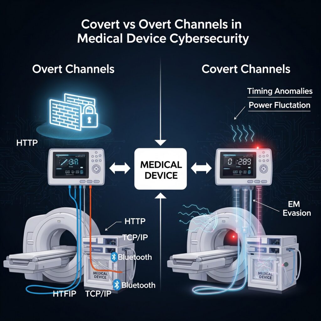 Covert vs Overt Channels in Medical Device Cybersecurity